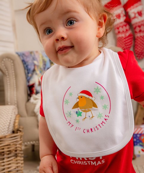 Baby's first christmas bib hot sale
