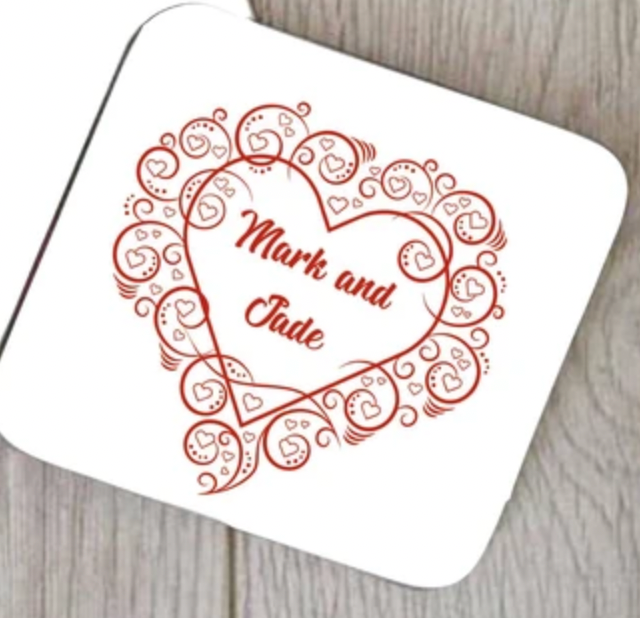 Swirly Framed Heart Coaster