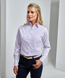 Fitted poplin long sleeve blouse